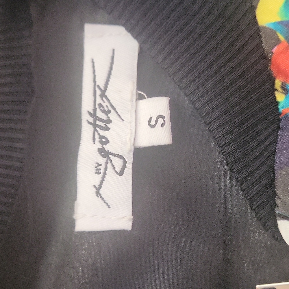 X by Gottex Satin Bomber Jacket Tropical Print - Picture 4 of 4